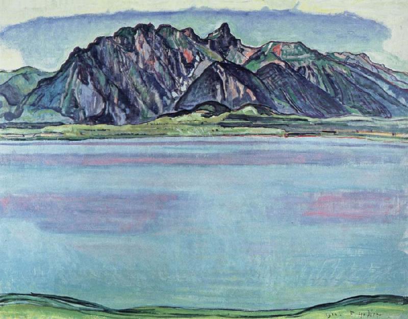 Ferdinand Hodler lake thun and the stockhorn mountains oil painting picture